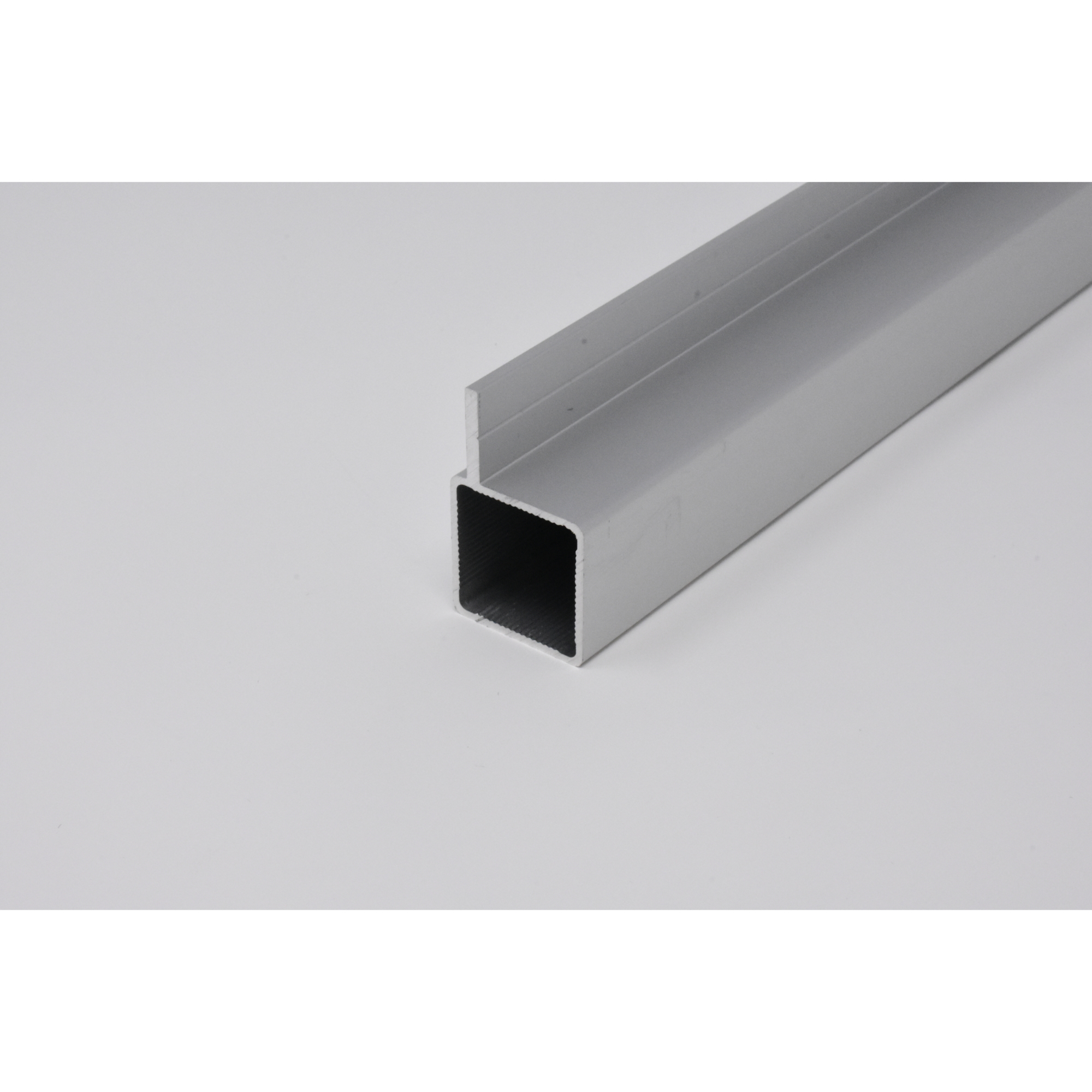 EZTube Extruded Aluminum Tube — 48in. x 1in. x 1in., for 3/4in. Flush Panel, Silver, QR Both Ends, Model# 100-110-4 QR